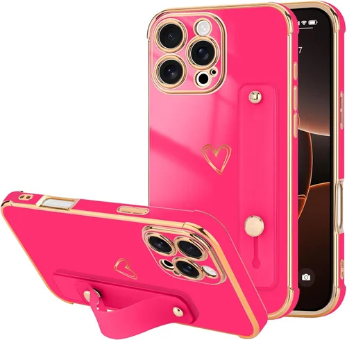 Vista 66 de LLZ.COQUE Funda compatible con iPhone 12 para mujeres y niñas, parachoques chapado de lujo con bonito diseño de corazón de amor, soporte de correa