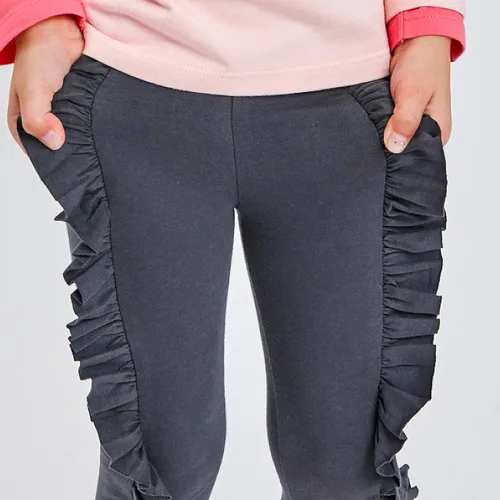 Vista 4 de HonestBaby Multipack Leggings Skinny, Flare and Cargo Pants Organic Cotton for Infant Baby Girls, Toddlers, Little Kids