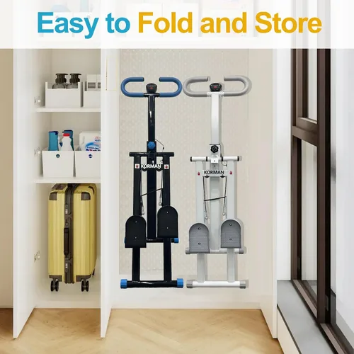 Vista 9 de Escalera para gimnasio en casa, máquina de entrenamiento vertical plegable, máquina de entrenamiento de cuerpo completo con asas ajustables, monitor