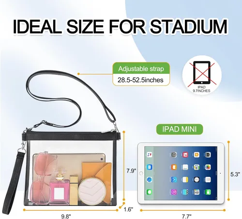 Vista 2 de USPECLARE Clear Crossbody Bag Stadium Approved Clear Shoulder Bag for Work Concert Sports