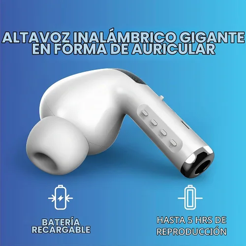 Vista 2 de Coby Altavoz Bluetooth portátil, altavoz inalámbrico en forma de auricular con graves profundos, radio FM, micrófono integrado, tarjeta TF y soporte