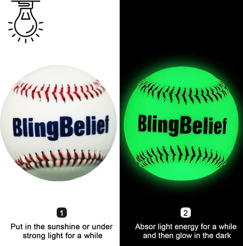 Vista 6 de Béisbol súper brillante que brilla en la oscuridad, pelota de fútbol, voleibol, fútbol, béisbol luminoso iluminado, fútbol
