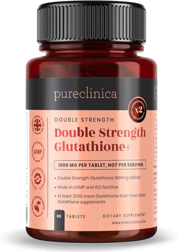 Vista 9 de pureclinica Glutatión 1000mg – 120 tabletas (2 x 60) Alta resistencia con 500 mg de glutatión, 300 mg de ALA, 200 mg de vitamina C Apoyo
