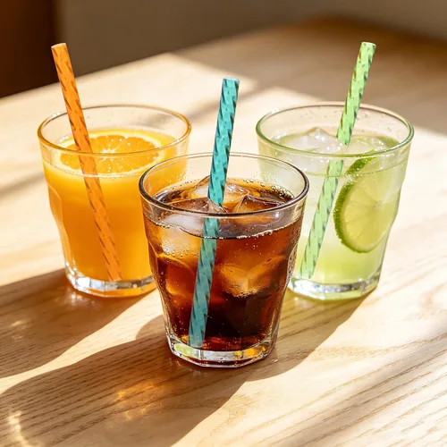 Vista 3 de Dakoufish 24 popotes de plástico de repuesto para mini vasos cortos de 6 onzas y 8 onzas, popotes de cristal reutilizables de 6 pulgadas con 2