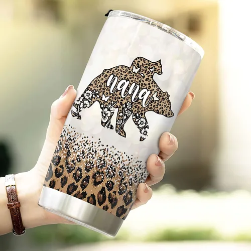 Vista 5 de Vaso de 20 onzas con tapa para abuela, regalo para el día de la madre, para abuela, abuelita, oso solo las mejores mamás se promted to nana