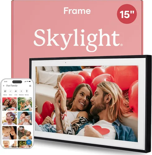 Vista 18 de Skylight Marco – Marco de fotos digital WiFi de soporte al cliente, pantalla táctil marco de fotos digital con fácil instalación, regalos de fotos