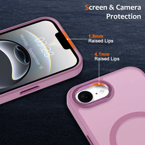 Vista 560 de Anuck - Funda magnética para iPhone 11 compatible con MagSafe, carcasa trasera mate translúcida dura, borde de TPU, delgada, resistente a impactos