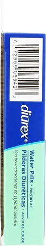 Vista 4 de Diurex Pastillas de agua + alivio del dolor, alivia la hinchazón del agua, los calambres y la fatiga, 42