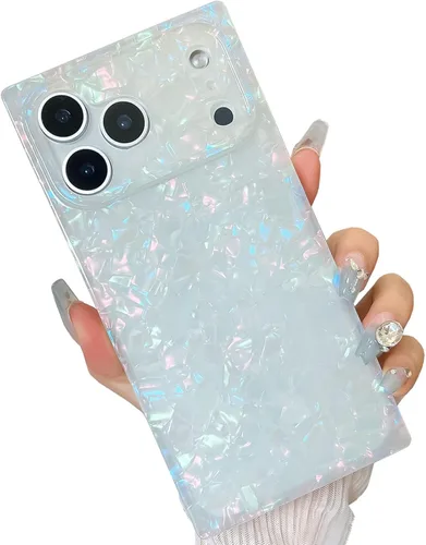 Vista 44 de Elegante funda con patrón de perlas compatible con iPhone, de borde rectangular, delgada, suave, de silicona de poliuretano termoplástico (TPU)