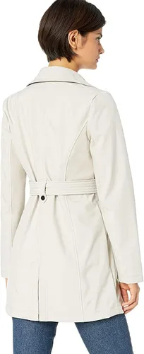 Vista 2 de Sebby Collection - Gabardina resistente con revestimiento suave, impermeable, para mujer con capucha desmontable.