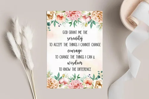 Vista 3 de Emily gift Serenity Prayer - Tarjeta de felicitación – Interior en blanco – 5 x 7 pulgadas – Cartulina premium – Incluye sobre