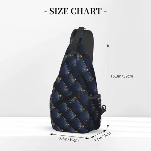 Vista 2 de Small Crossbody Bags for Women Men - Vintage Navy Leather Plaid Print Adjustable Shoulder Bag Fanny Packs Belt Sling Bag Crossbody Purses Backpack
