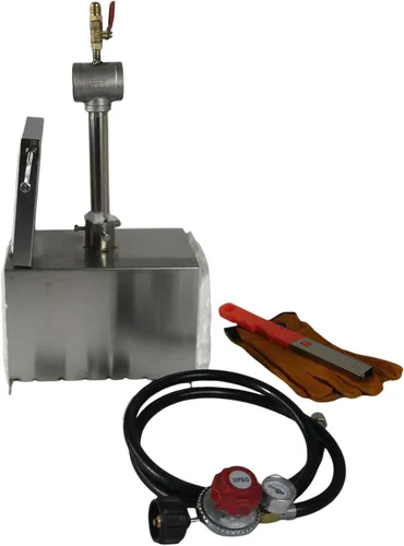 Vista 2 de Forja de gas propano portátil con puerta Solo quemador cuchillo que hace la herramienta para herrero Farrier