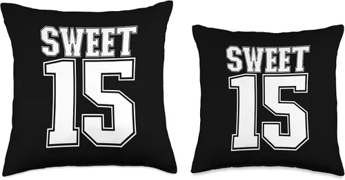 Vista 3 de Sweet 15 - Almohada de quinceañera para niños de 18 x 18 pulgadas, multicolor