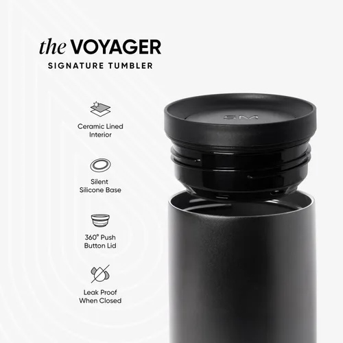 Vista 3 de Simple Modern Wicked Signature Voyager Vaso térmico de café de viaje de 16 oz con tapa de 360° Regalos para mujeres y hombres Taza de café