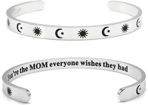 Vista 337 de Pulseras inspiradoras para mujer, joyería de acero inoxidable, con refranes, pulsera motivacional con mensaje oculto, pulseras grabadas para mejor
