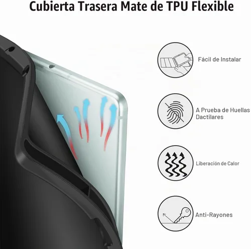 Vista 6 de Fintie Funda de visión multiángulo para Samsung Galaxy Tab S6 Lite de 10,4 pulgadas Soft TPU Back Cover, Front Card Pocket, Drop Proof, S Pen