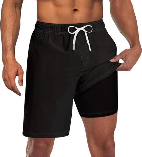 Vista 79 de UNICOMIDEA Bañador para hombre con forro de compresión de 9 pulgadas de largo