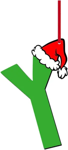 Vista 38 de Decoraciones de Navidad - Letras de adorno de la A a la Z para el árbol, adornos colgantes del alfabeto de Navidad de bricolaje (A)