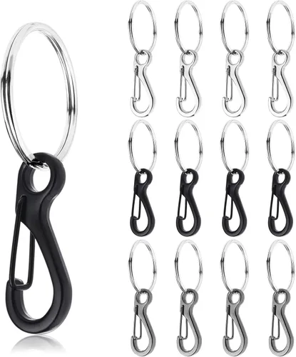 Vista 15 de Small Carabiner Clip Metal Spring Snap Hooks Mini Paracord Hanging Clips for Camera Strap, Flashlight, Key Chain