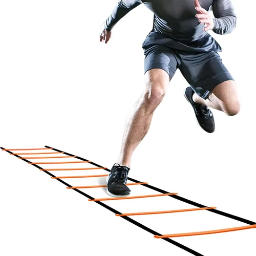 Vista 12 de GHB Pro Agility Ladder Agility Training Ladder Speed 12 Rung 20ft with Carrying Bag Verde