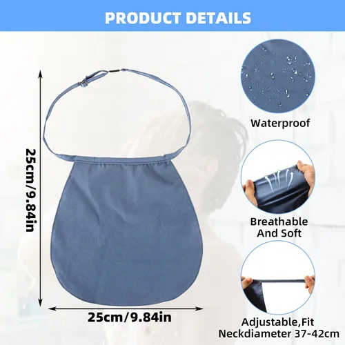 Vista 2 de 3 piezas de traqueotomía cubierta de ducha protector de estoma de cuello impermeable laringectomía transpirable cubierta de traqueotomía ajustable