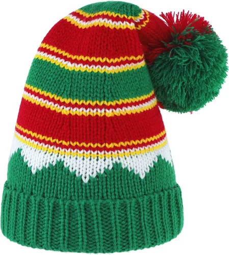 Vista 17 de American Trends Gorro de Papá Noel, gorro de Navidad cálido para invierno, gorro holgado de punto trenzado para adultos, mujeres y hombres, fiesta