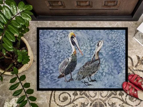 Vista 2 de Caroline's Treasures 8409-MAT Pelican - Felpudo de 18 x 27 pulgadas, para interiores y exteriores, para entrada, antideslizante, lavable, de pelo