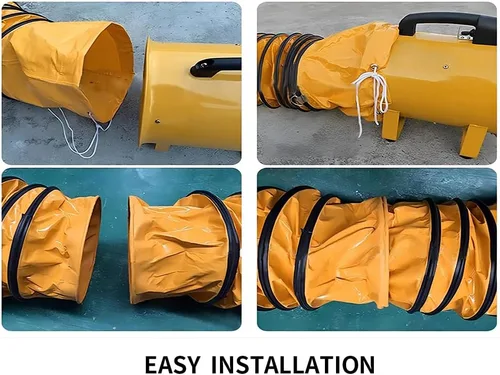Vista 8 de Tubo flexible de PVC de 16 pies con gancho en S y soporte de acero HAVC para ventilador de 8 pulgadas ventilador y ventilador de escape