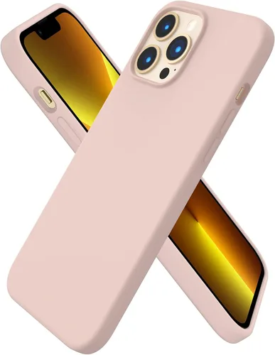 Vista 9 de ORNARTO Funda compatible con iPhone 13 Pro Max de 6.7 pulgadas, silicona líquida delgada de 3 capas cubierta completa de gel suave funda de 6.7 Tiza