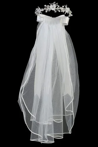 Vista 2 de Swea Pea Lilli Girls First Communion Veil - White Holy 1st Communion Headpiece with