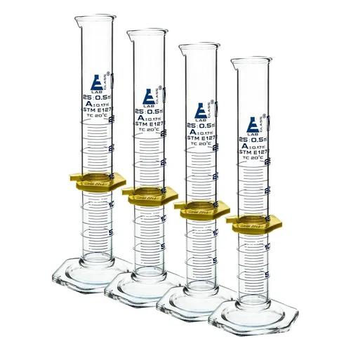Vista 7 de Cilindro graduado, 33.8 fl oz - ASTM, tolerancia clase A ±3.0.0 fl oz - Collar protector, base hexagonal - Graduaciones azules - Vidrio