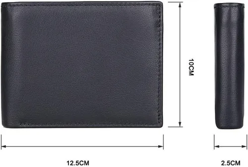 Vista 5 de BDYLSF - Cartera de negocios de cuero suave con múltiples tarjetas de gran capacidad y clip corto para billetes