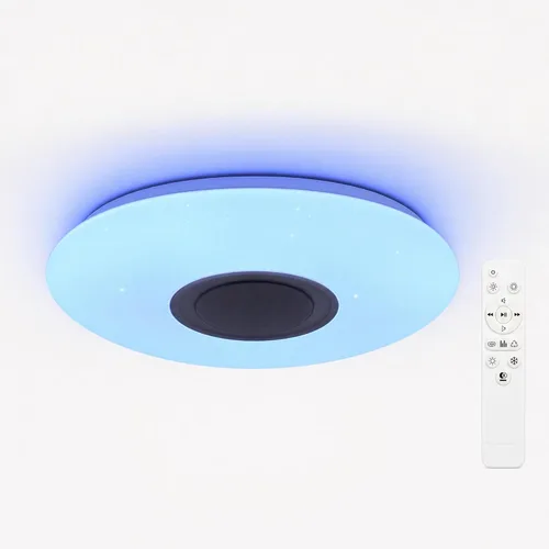 Vista 12 de Lámpara de techo con música WiFi mejorada con altavoz Bluetooth y control remoto, lámpara de techo regulable de 15 pulgadas compatible con Alexa