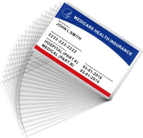 Vista 9 de MaxGear Fundas protectoras para tarjetas de Medicare, fundas de PVC transparente, paquete de 6 12 mil de grosor, resistente al agua, se adapta a