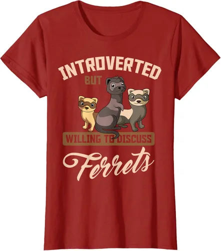 Vista 49 de Camiseta para amantes de los animales de los hurones, Negro, S