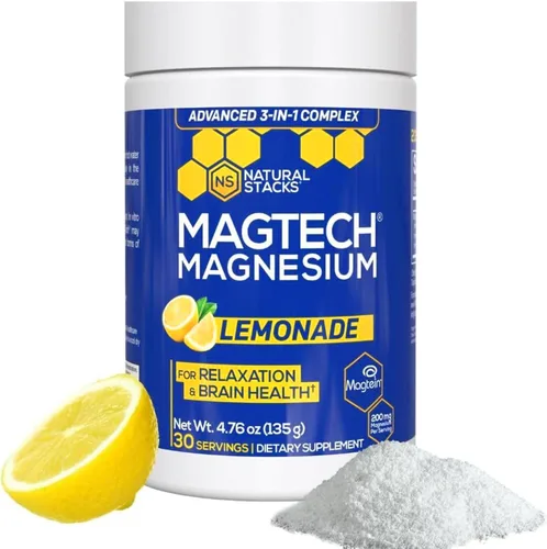 Vista 3 de Magtech - Paquete de cápsulas de magnesio y limonada - 3 formas de magnesio - Apoya la relajación y la salud cerebral* - 60 porciones totales