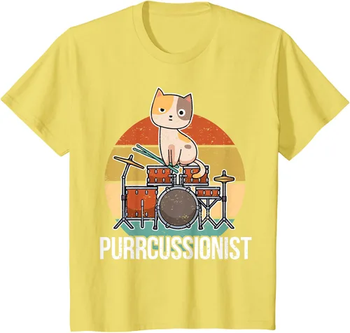 Vista 55 de Funny Percussion Drummer Drumming Drums Saying I Kitten Cat Camiseta, Negro, S