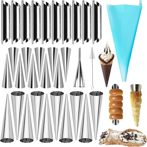 Vista 7 de Molde de tubos de Cannoli, forma tubular de acero inoxidable Cannoli Kit Color 4