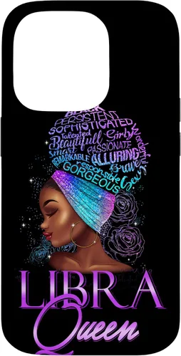 Vista 17 de Purple Libra Queen African American Woman Septiembre Octubre Funda para iPhone 17