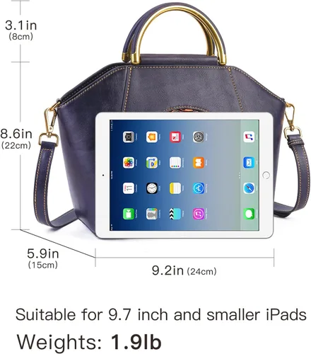 Vista 4 de Bolsos de cuero genuino para mujer, organizador retro de cuero de curtido vegetal, bolso de hombro de tótem en relieve vintage