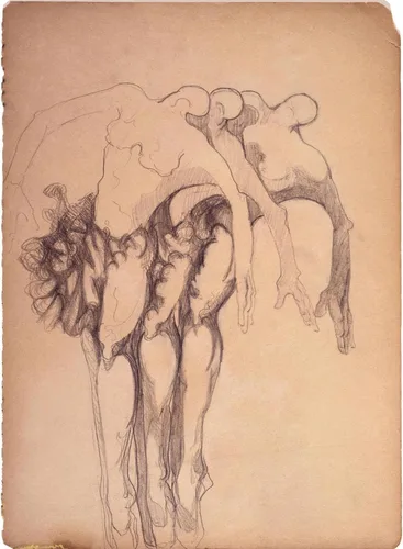 Vista 13 de ART.COM Zelda Fitzgerald - Lienzo enmarcado para pared, diseño de tres bailarinas, decoración figurativa, 12 x 16 pulgadas, marco negro con paspartú