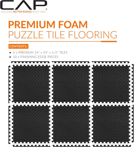 Vista 54 de CAP Puzzle Exercise Mats 1/2” Thick EVA Interlocking Foam Tiles for Home Gym Flooring Multiple Options