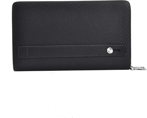 Vista 7 de Bolso de mano para hombre, de piel auténtica, cartera larga, tarjetero