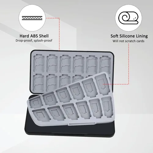 Vista 6 de for Switch Game Card Case for Nintendo SwitchLiteOLED, with 48 Micro SD Card Slots & 24 Game Card Slots, Cartoon Portable Game Card Holder Cartridge