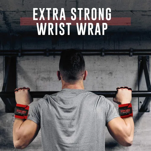Vista 3 de Guantes de muñeca resistentes para hombre, ideales para entrenamientos, gimnasio, peso muerto y crossfit con protección para la palma de la muñeca
