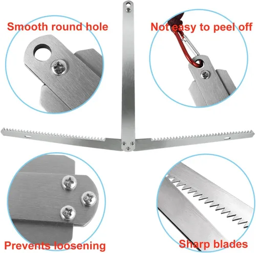 Vista 3 de Cortador de hierba para plantas acuáticas con extractor de malezas Paracord de 49.2 ft, cortador de malezas acuáticas, cuchillo de hierba de agua