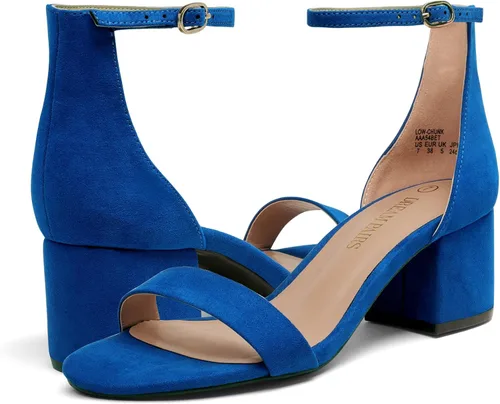 Vista 2 de DREAM PAIRS Sandalias de tacón bajo y ancho bajo para mujer