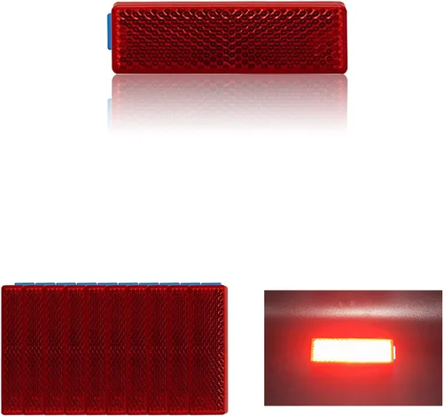 Vista 9 de Reflector 76X22mm autoadhesivo rectángulo de seguridad impermeable para entrada de buzón remolque