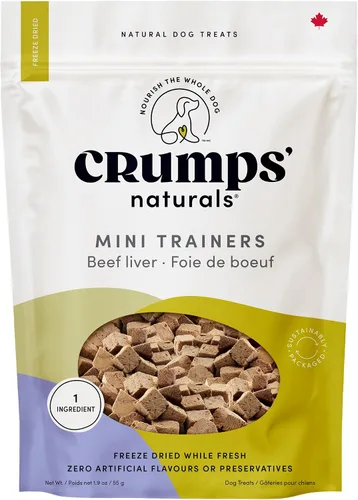 Vista 12 de CRUMPS NATURALS Mini Trainers - Corazones de cerdo liofilizados, 1.9 onzas, golosinas para perros
